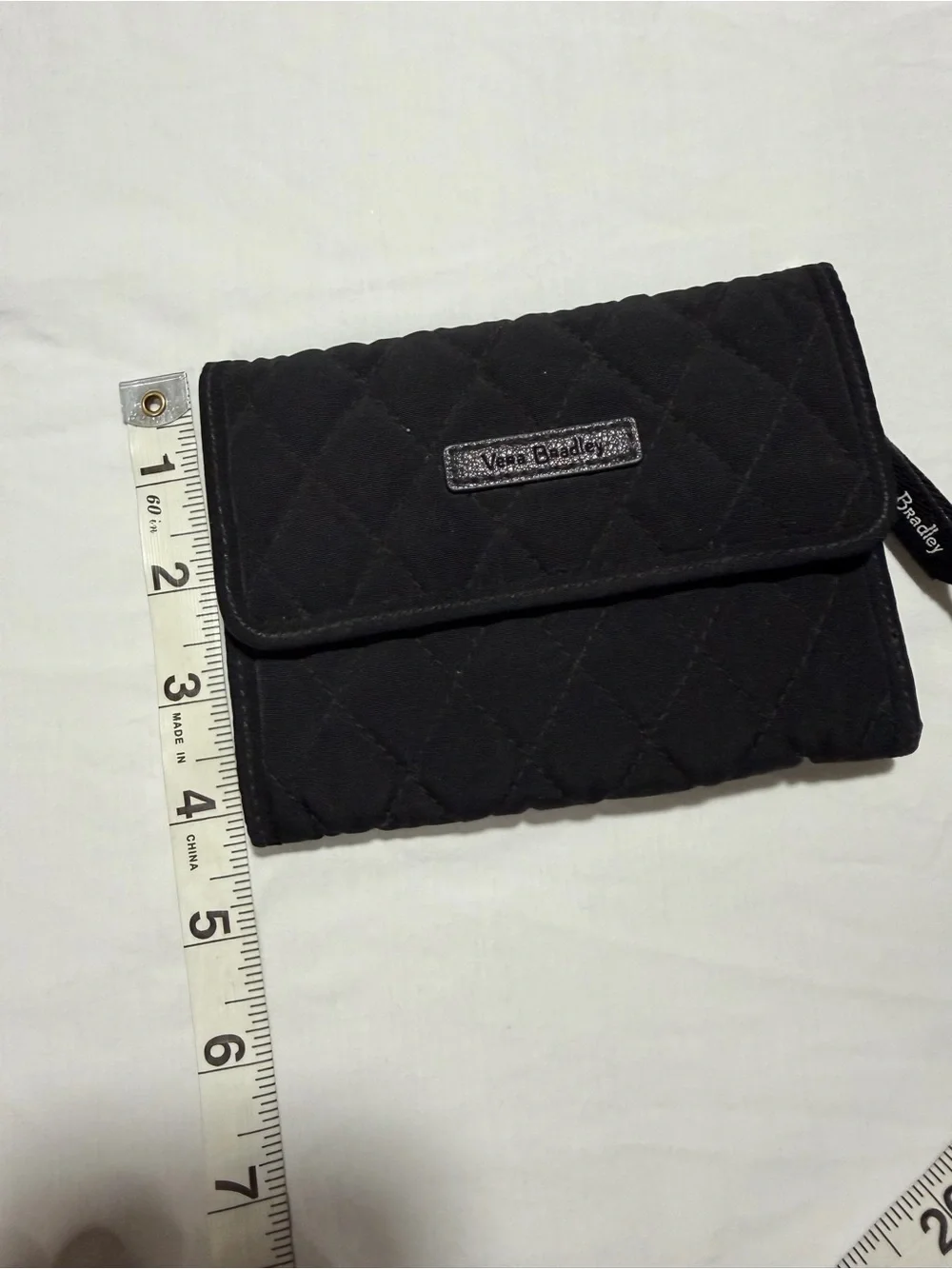 Vera Bradley Black Quilted Trifold Card & Cash Holder